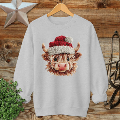 Faux Yarn Cow Sweatshirt