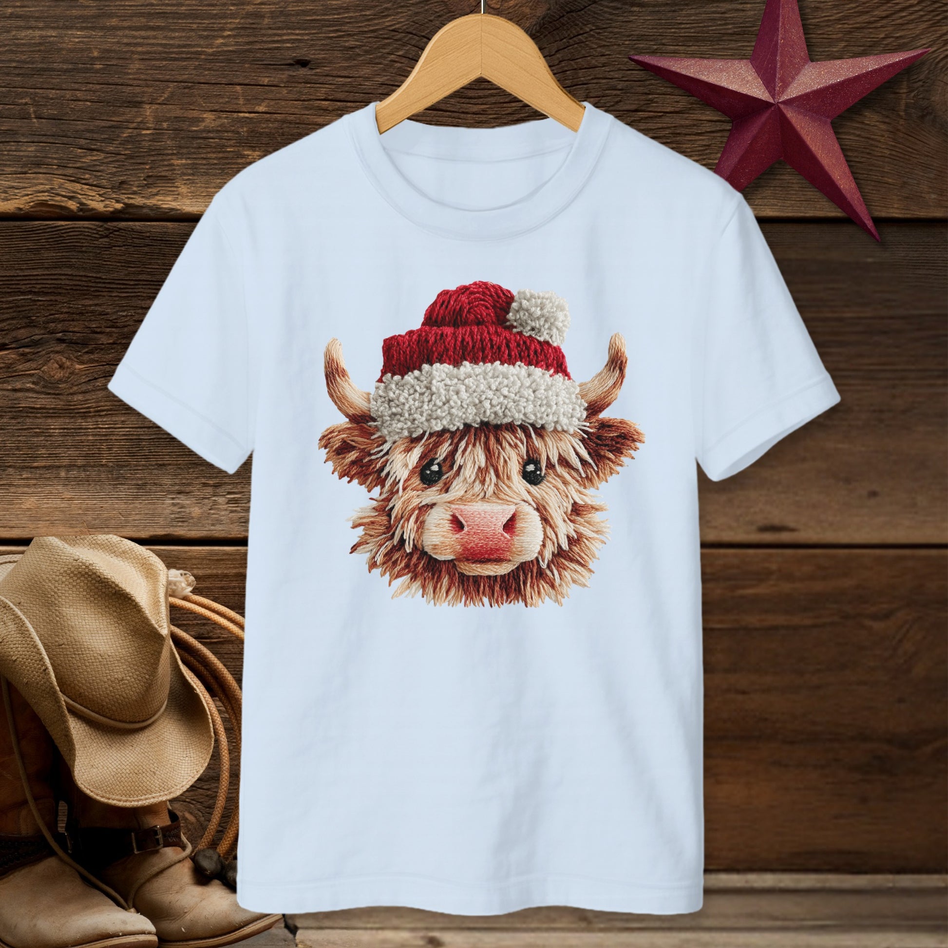 Faux Yarn Cow T-Shirt (Youth)
