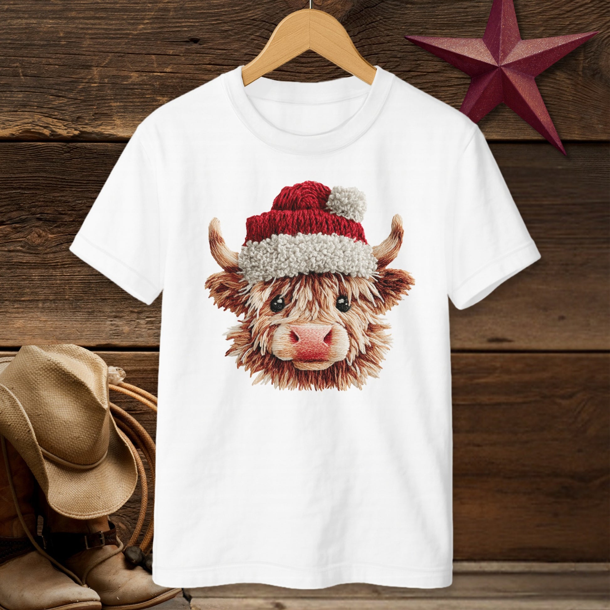 Faux Yarn Cow T-Shirt (Youth)