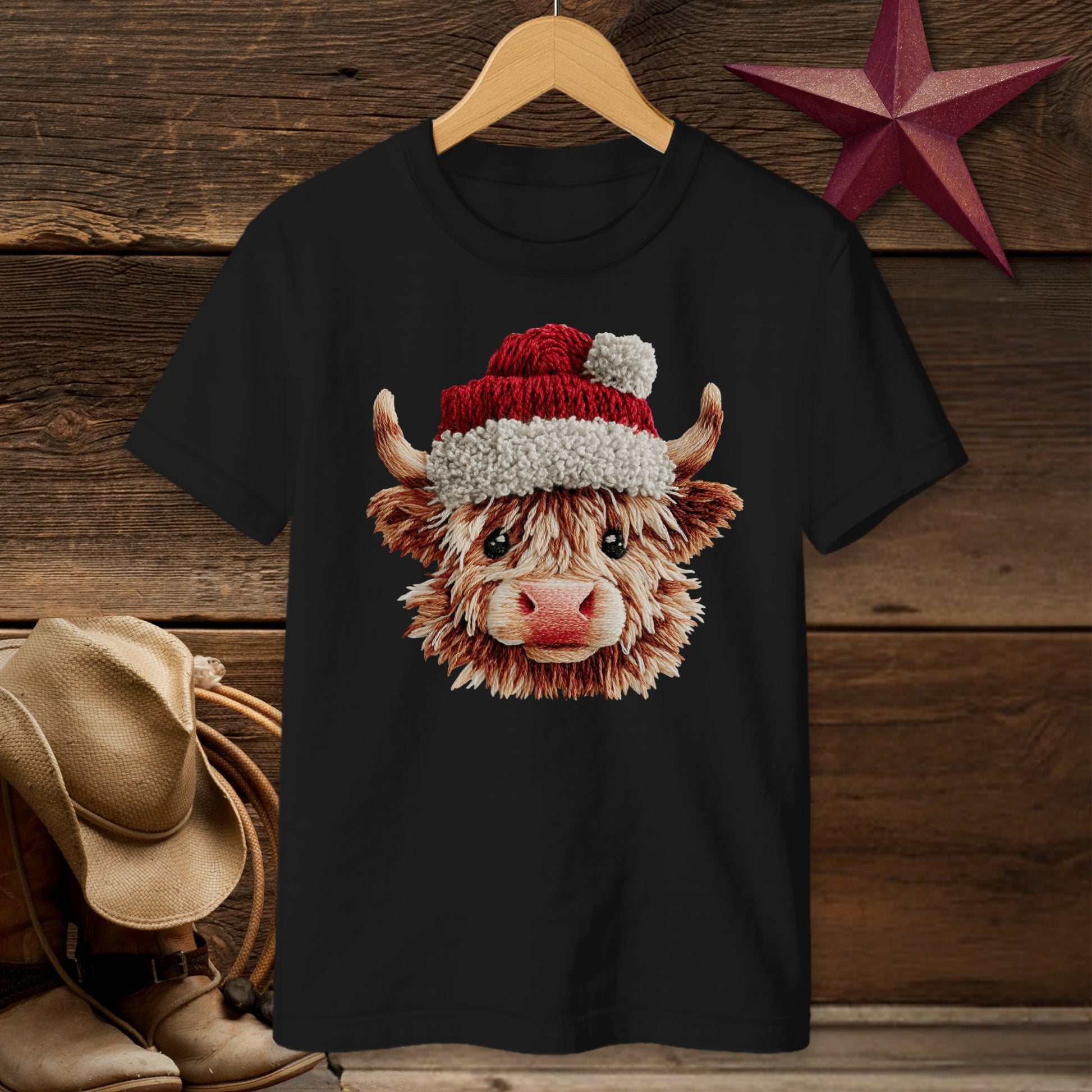 Faux Yarn Cow T-Shirt (Youth)