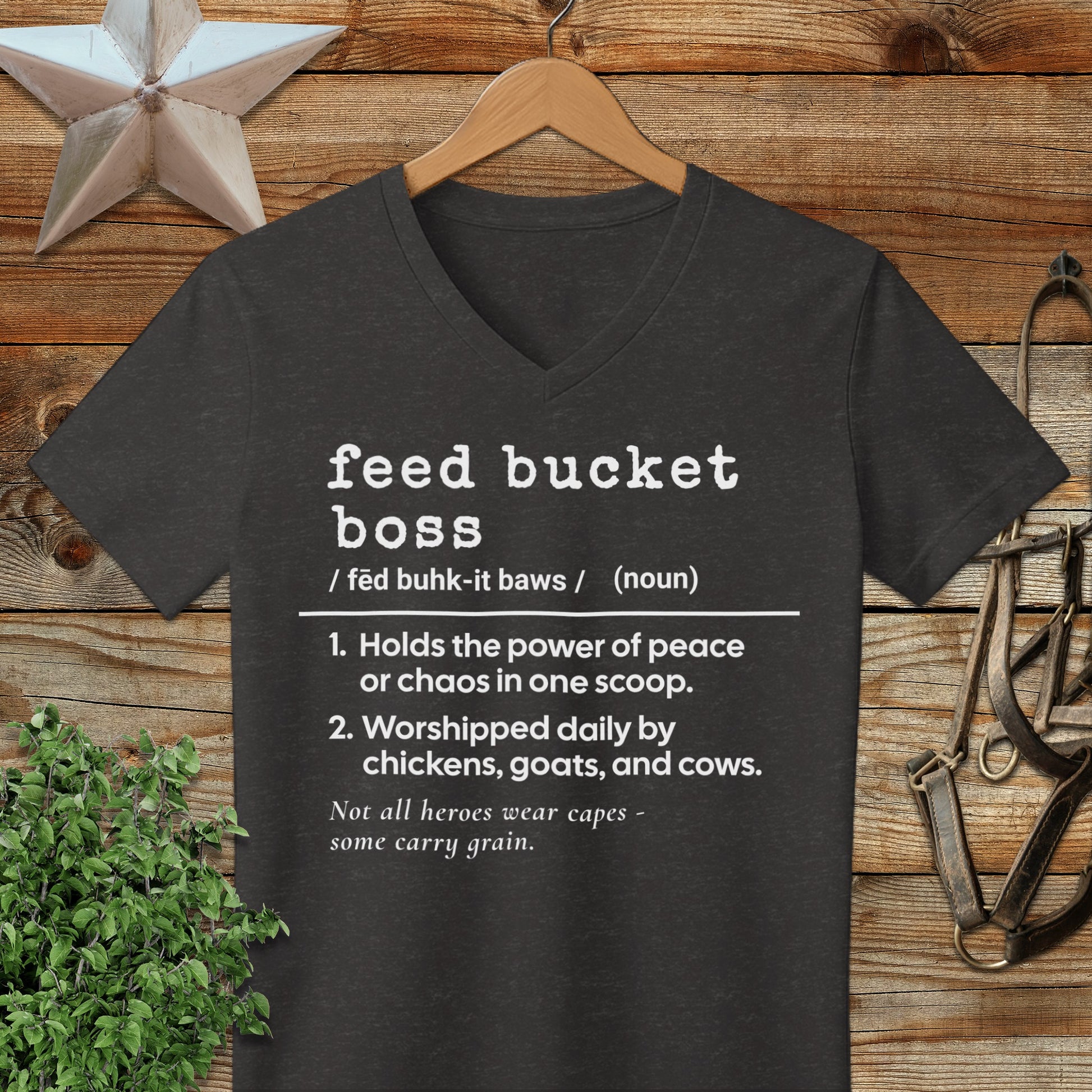 Feed Bucket Boss Definition V-neck