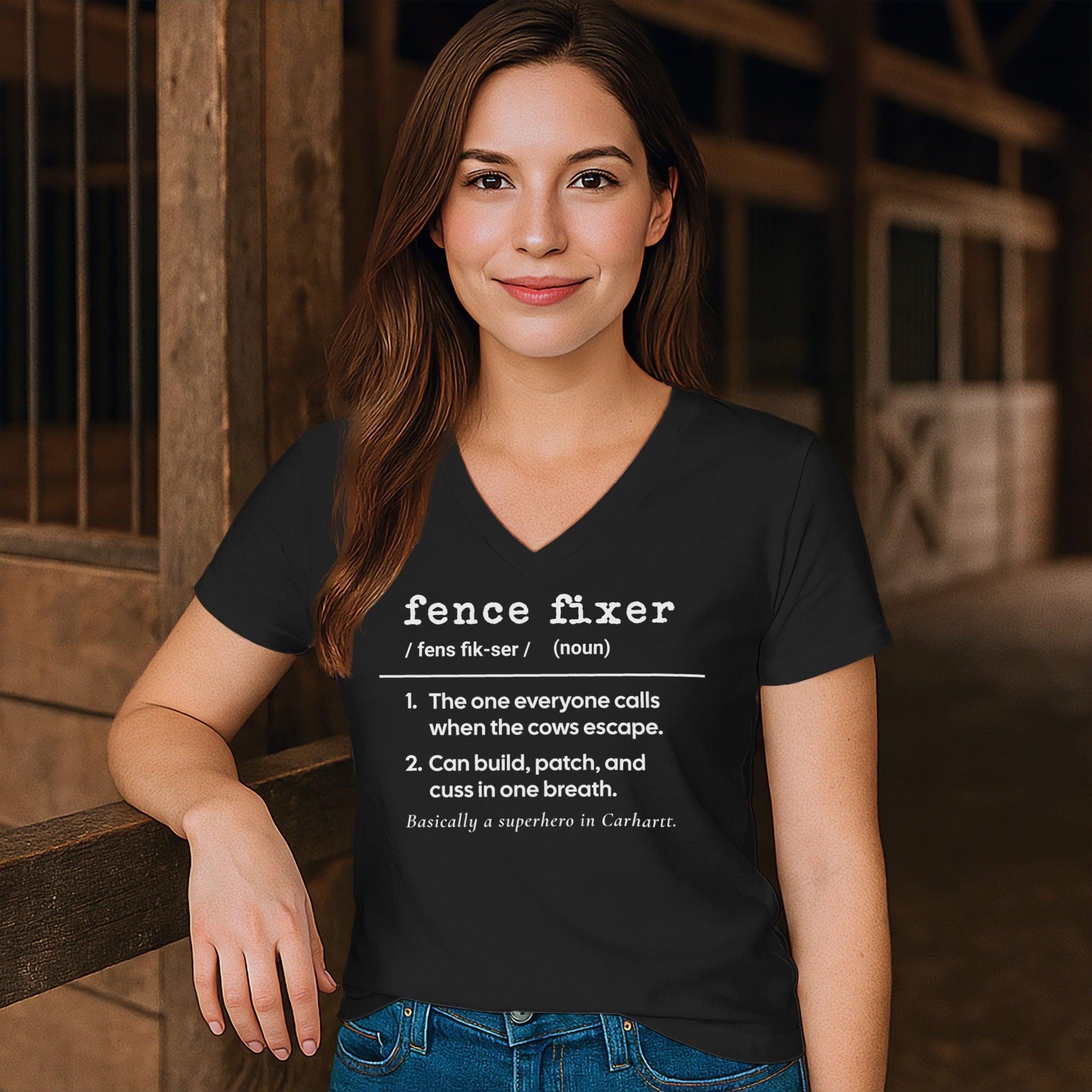 Fence Fixer Definition V-neck