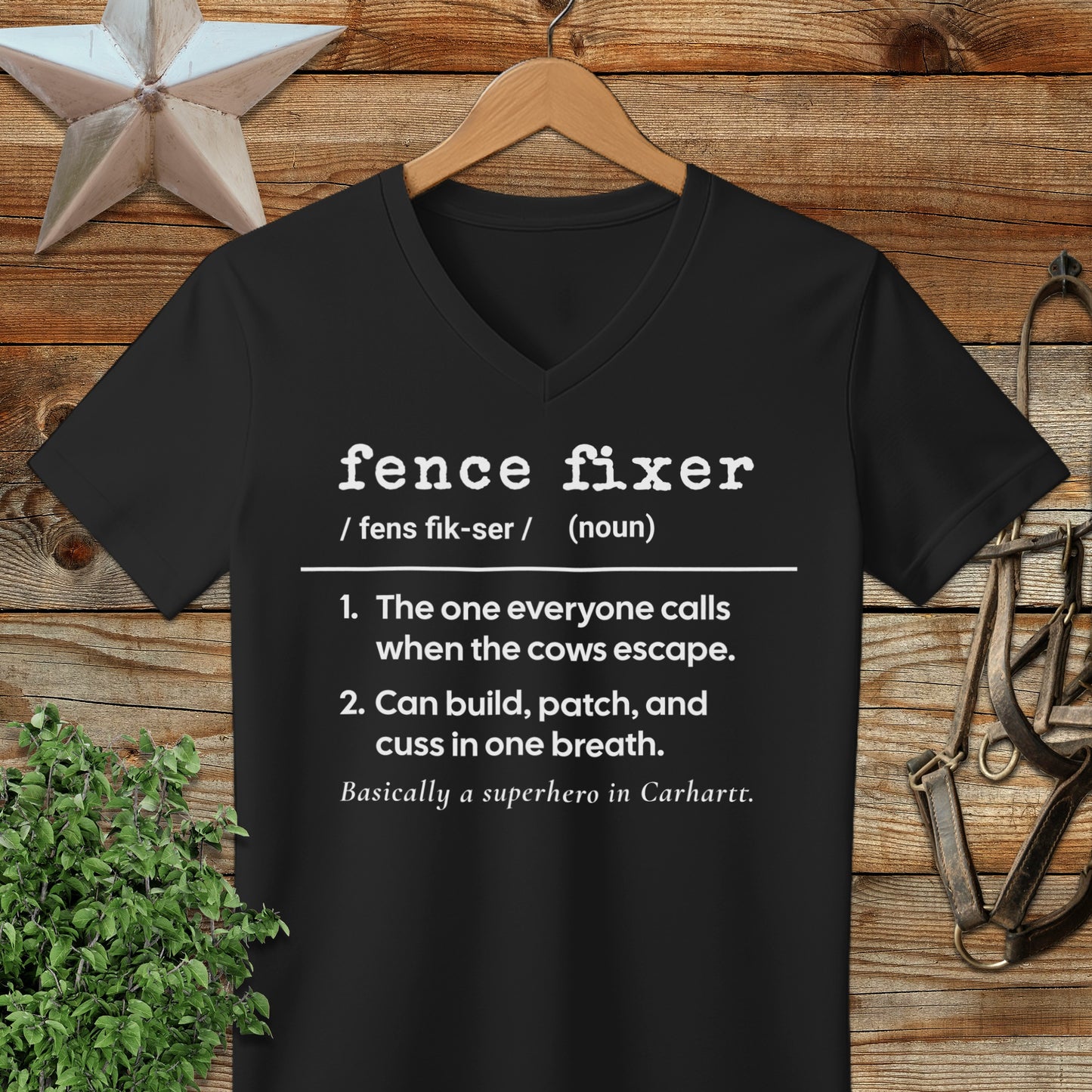 Fence Fixer Definition V-neck
