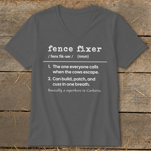 Fence Fixer Definition V-neck - Asphalt