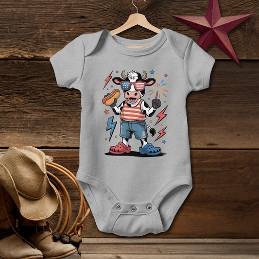 Festive 4th Cow Bodysuit (Baby)