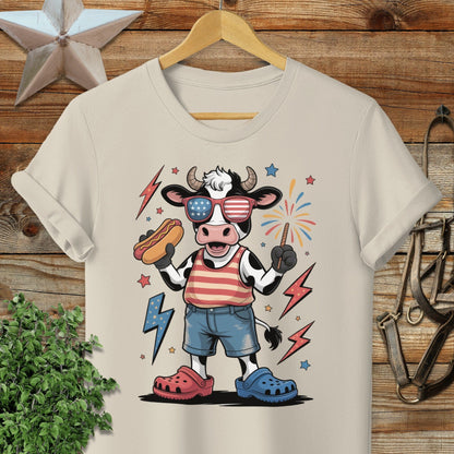 Festive 4th Cow Softstyle Tee