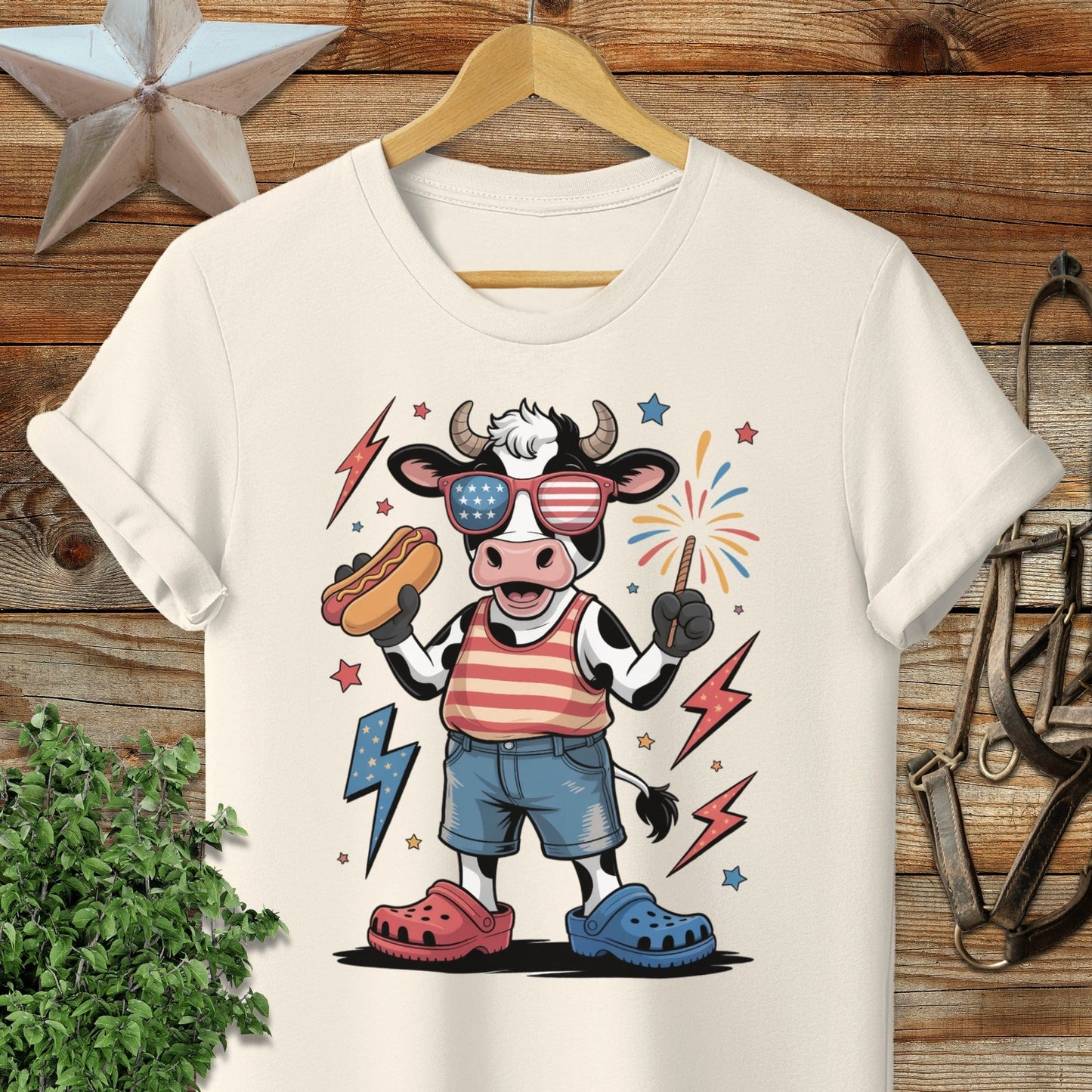 Festive 4th Cow Softstyle Tee