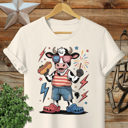 Festive 4th Cow Softstyle Tee