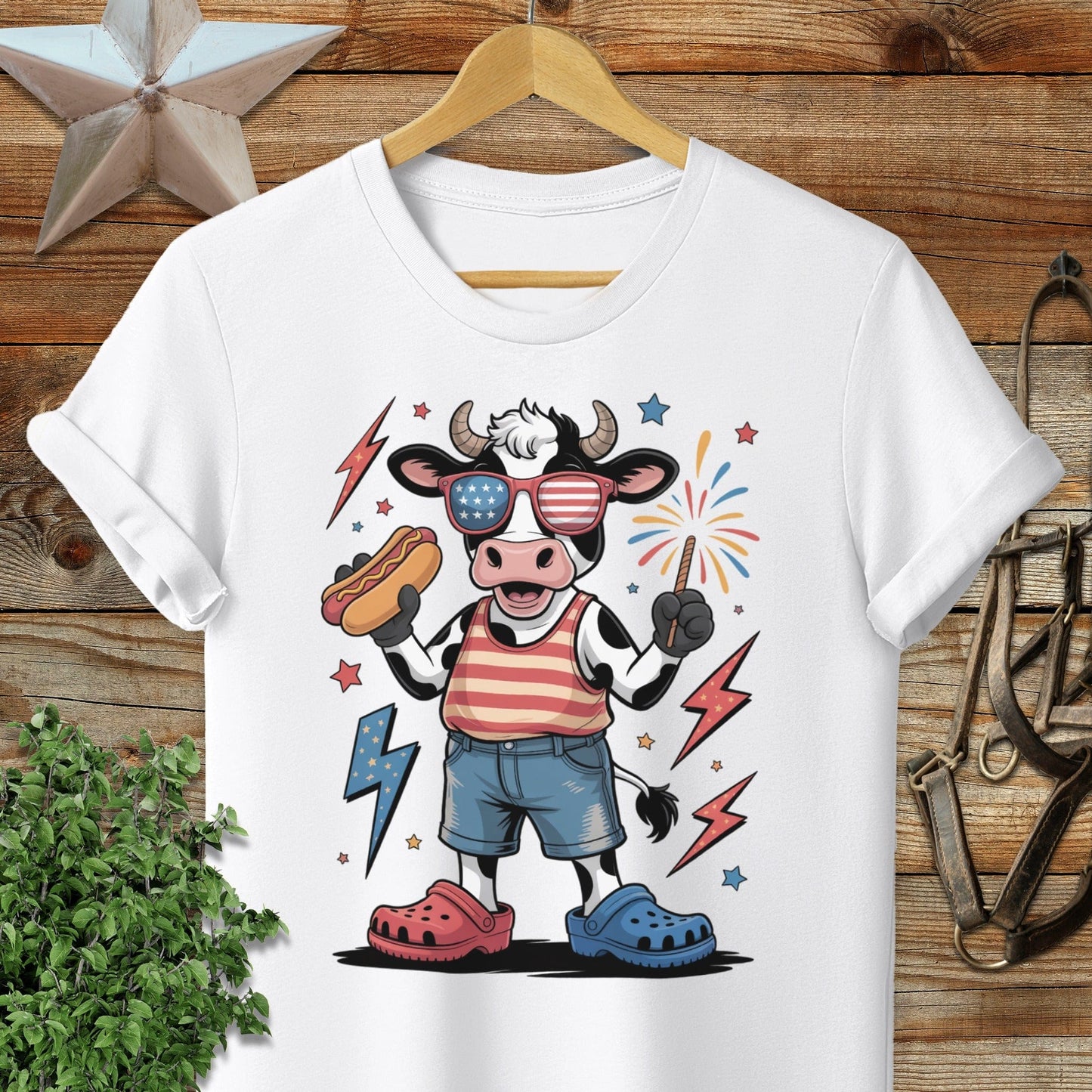 Festive 4th Cow Softstyle Tee