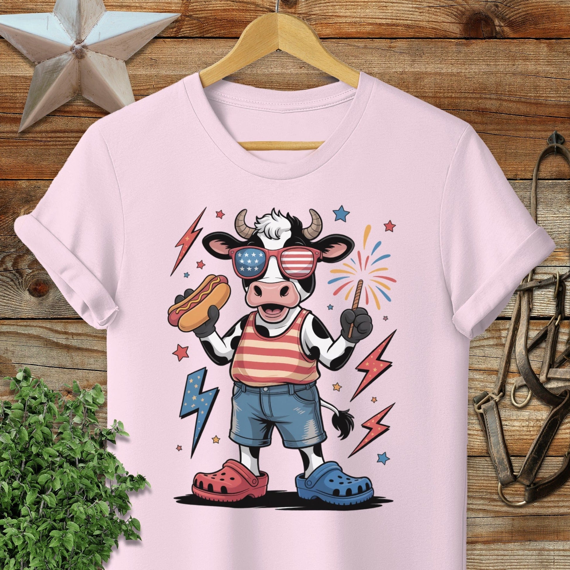Festive 4th Cow Softstyle Tee