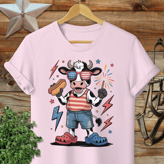 Festive 4th Cow Softstyle Tee