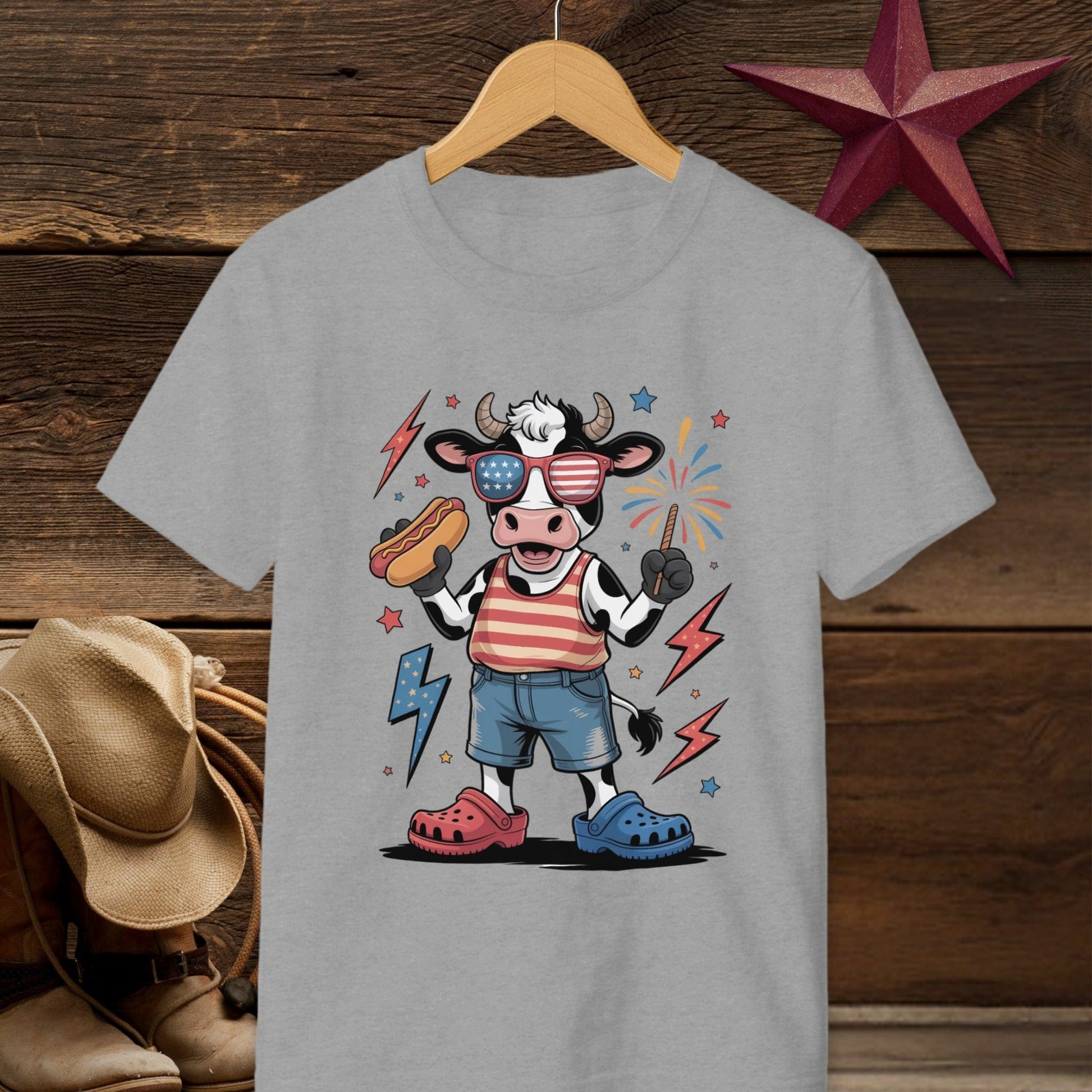 Festive 4th Cow T-Shirt (Youth)