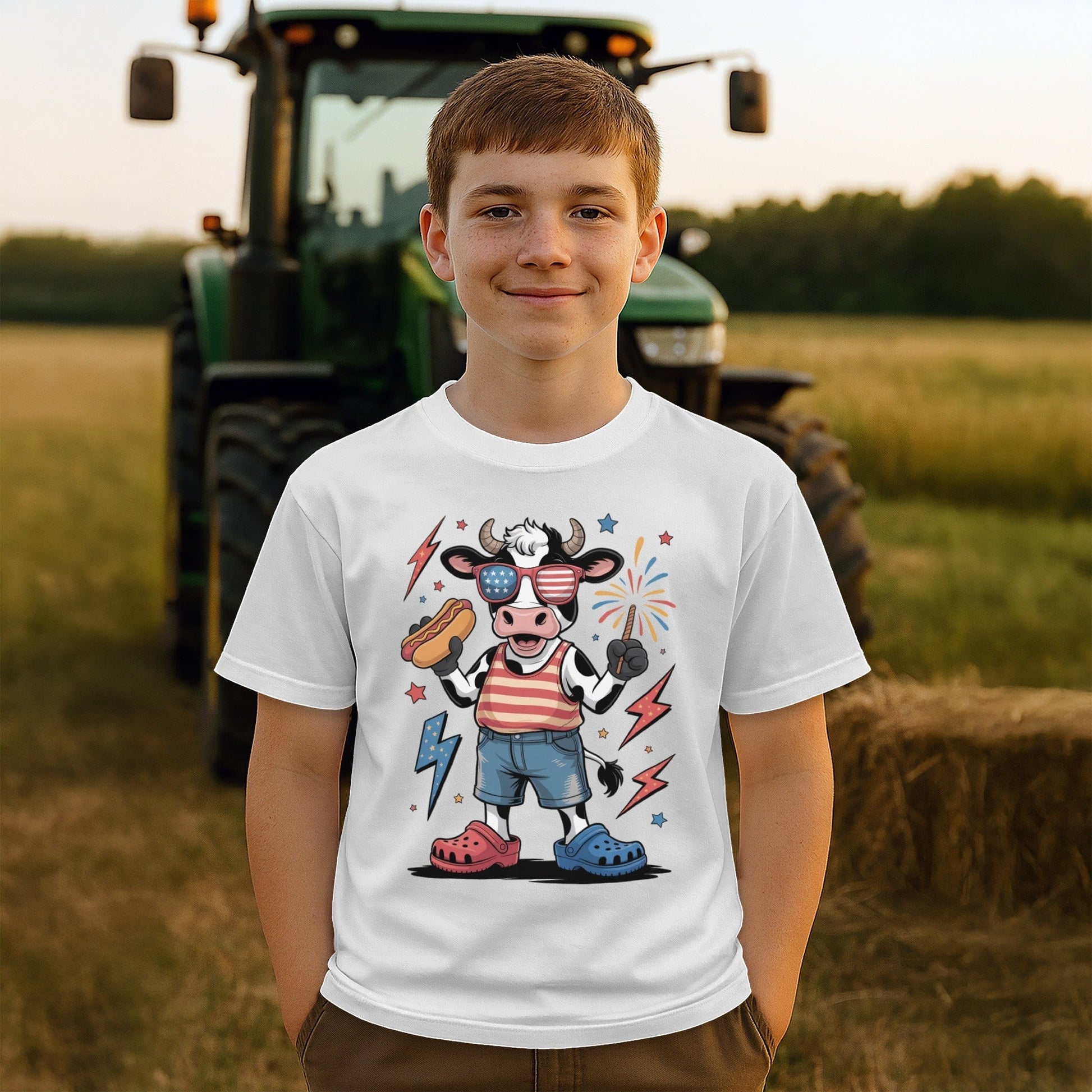 Festive 4th Cow T-shirt (Youth)