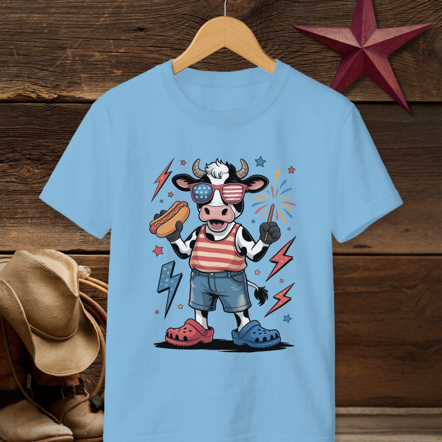 Festive 4th Cow T-shirt (Youth)