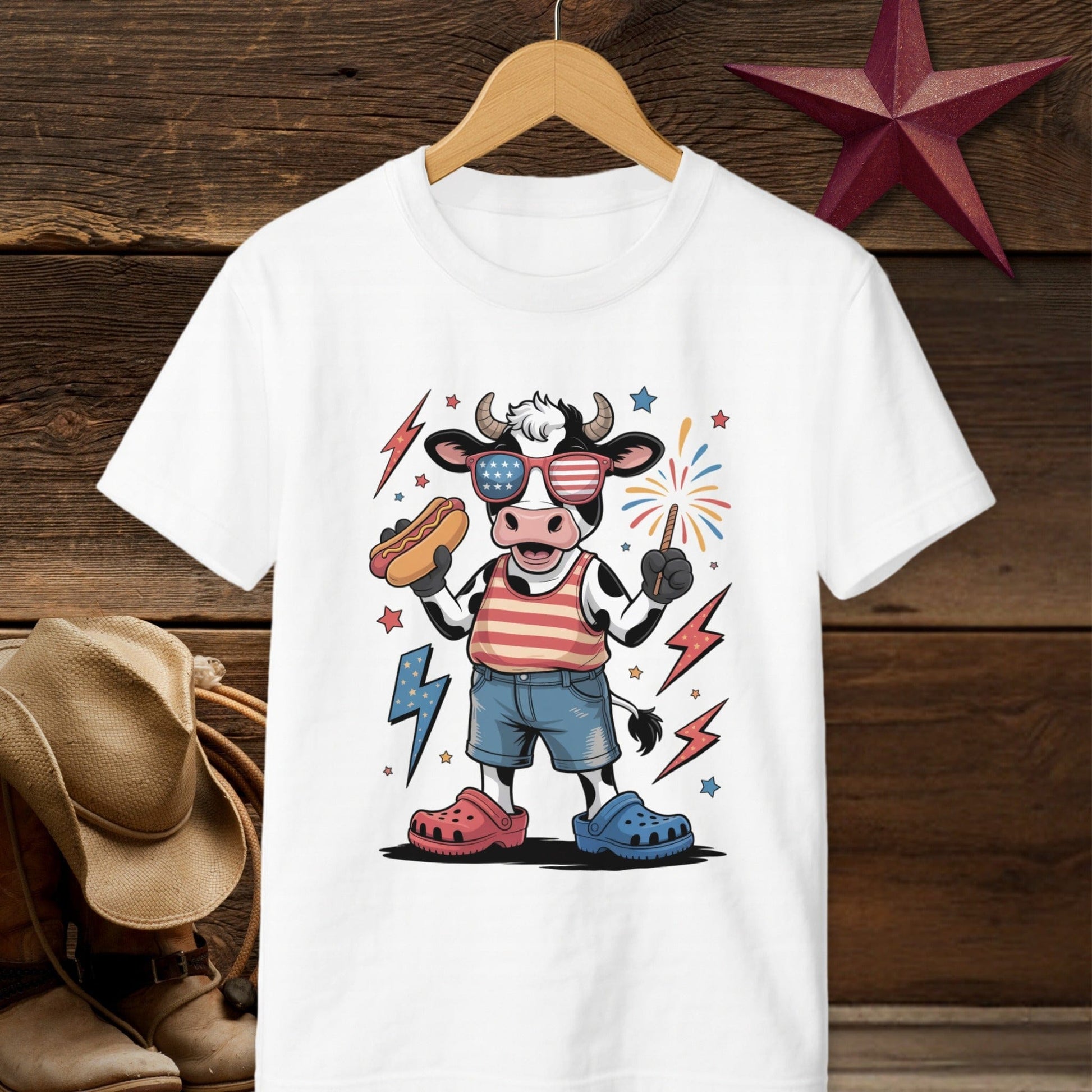 Festive 4th Cow T-shirt (Youth)