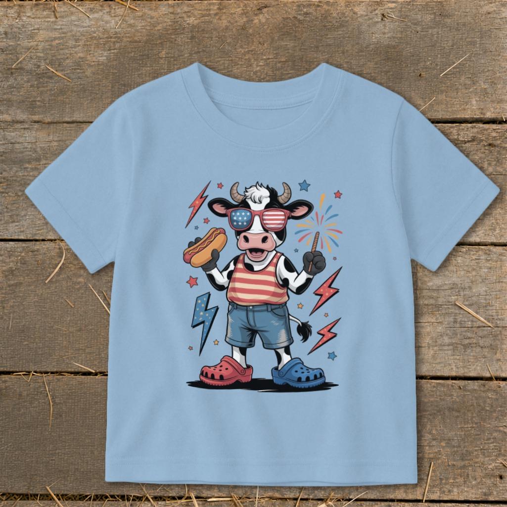 Festive 4th Cow Toddler Tee