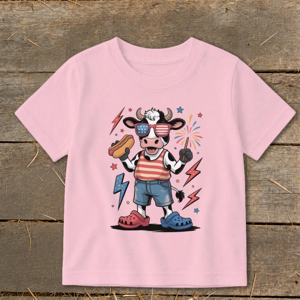 Festive 4th Cow Toddler Tee