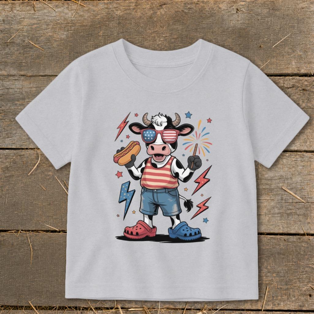 Festive 4th Cow Toddler Tee