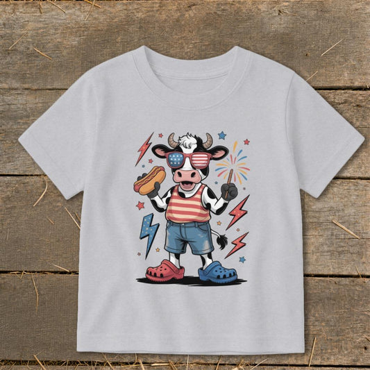 Festive 4th Cow Toddler Tee