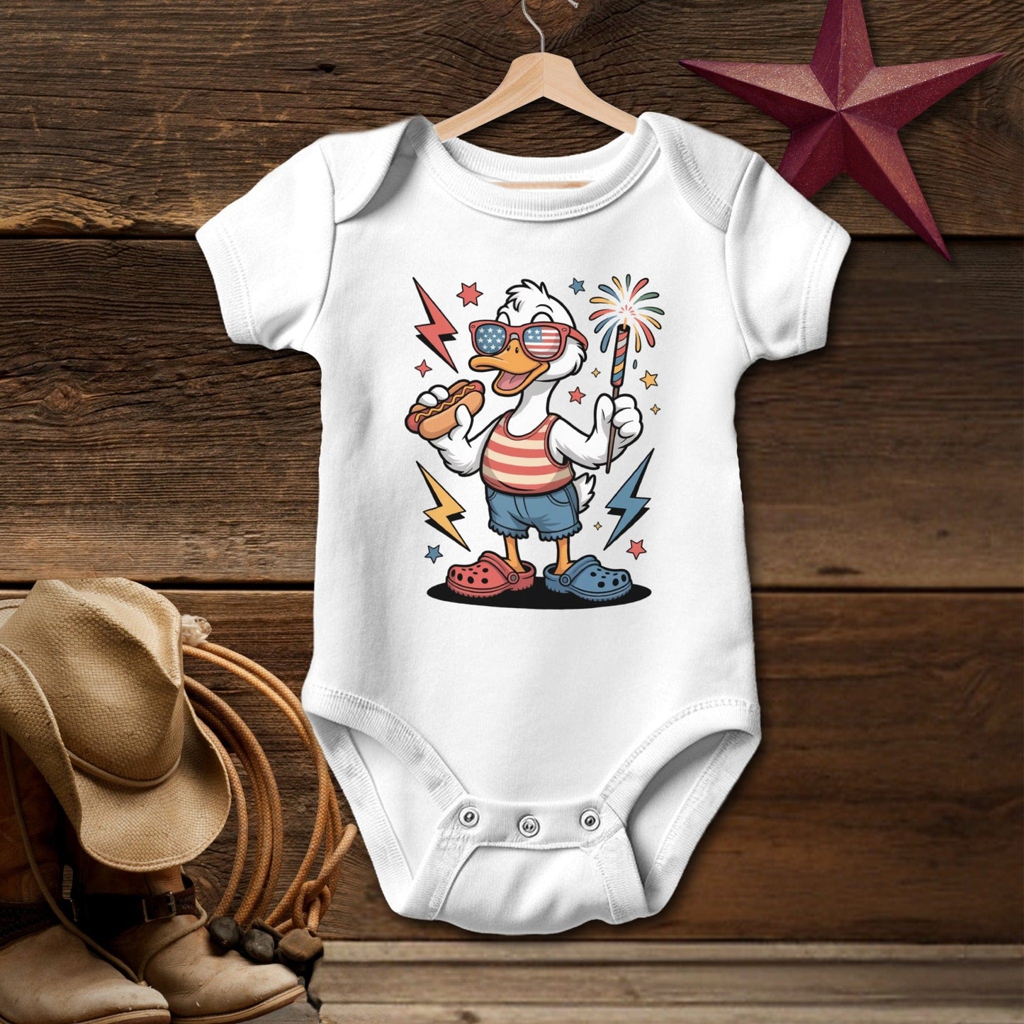 Festive 4th Duck Bodysuit (Baby)