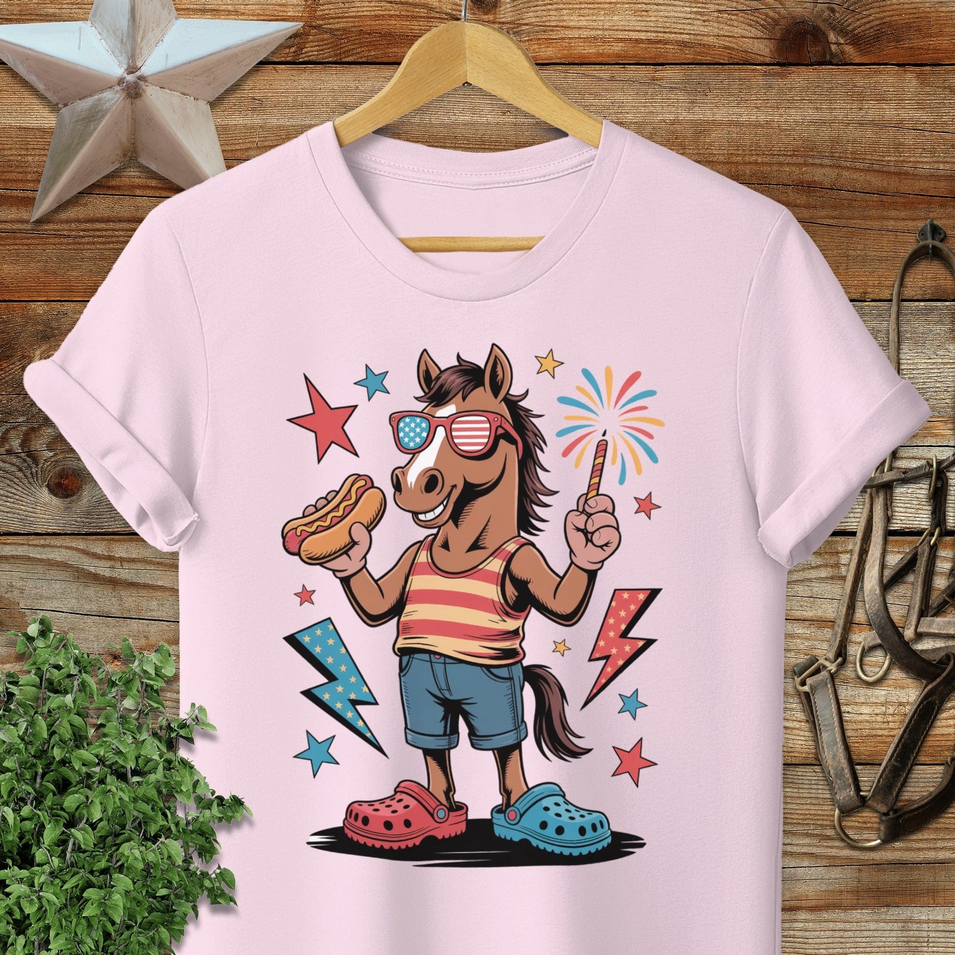 Festive 4th Horse Softstyle Tee