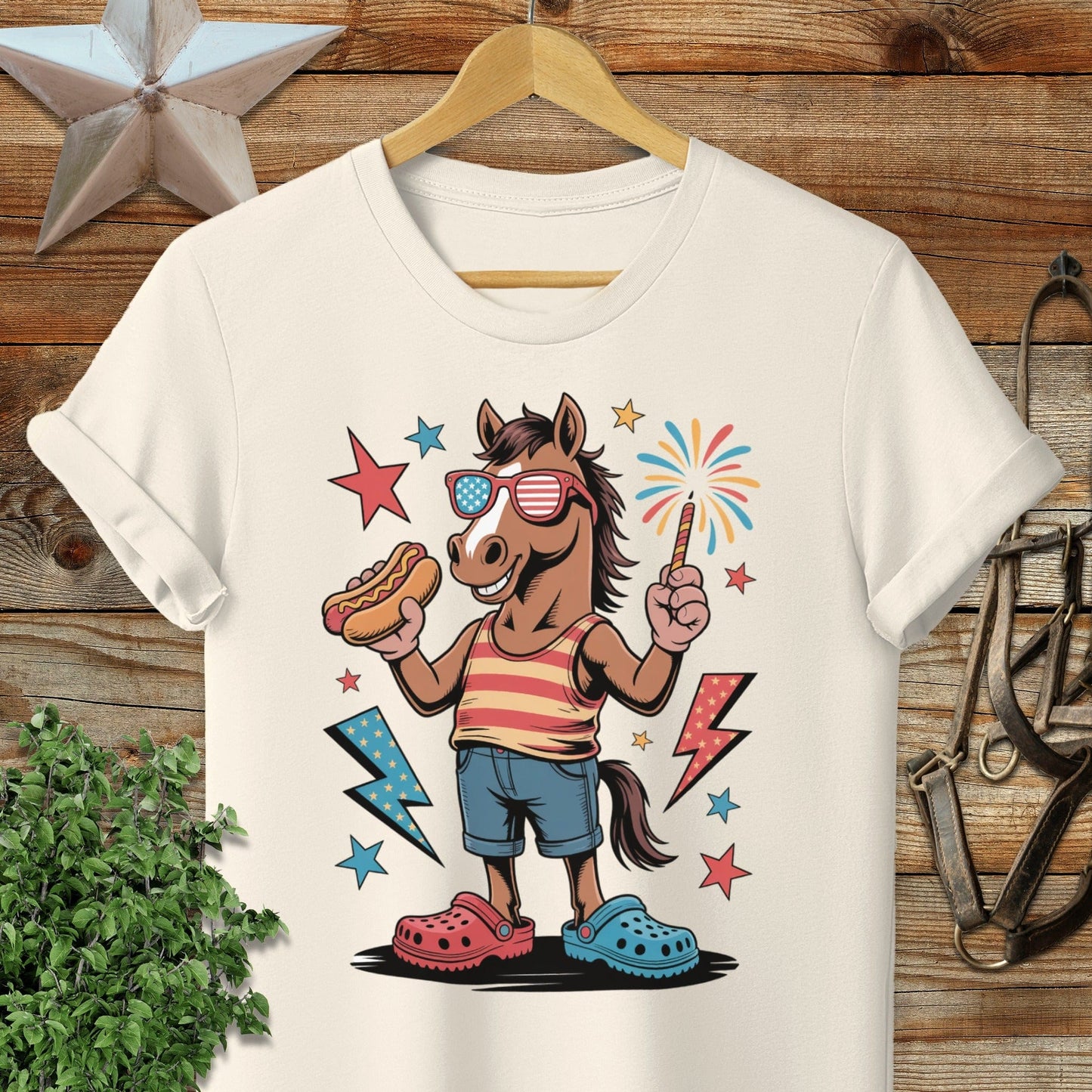 Festive 4th Horse Softstyle Tee