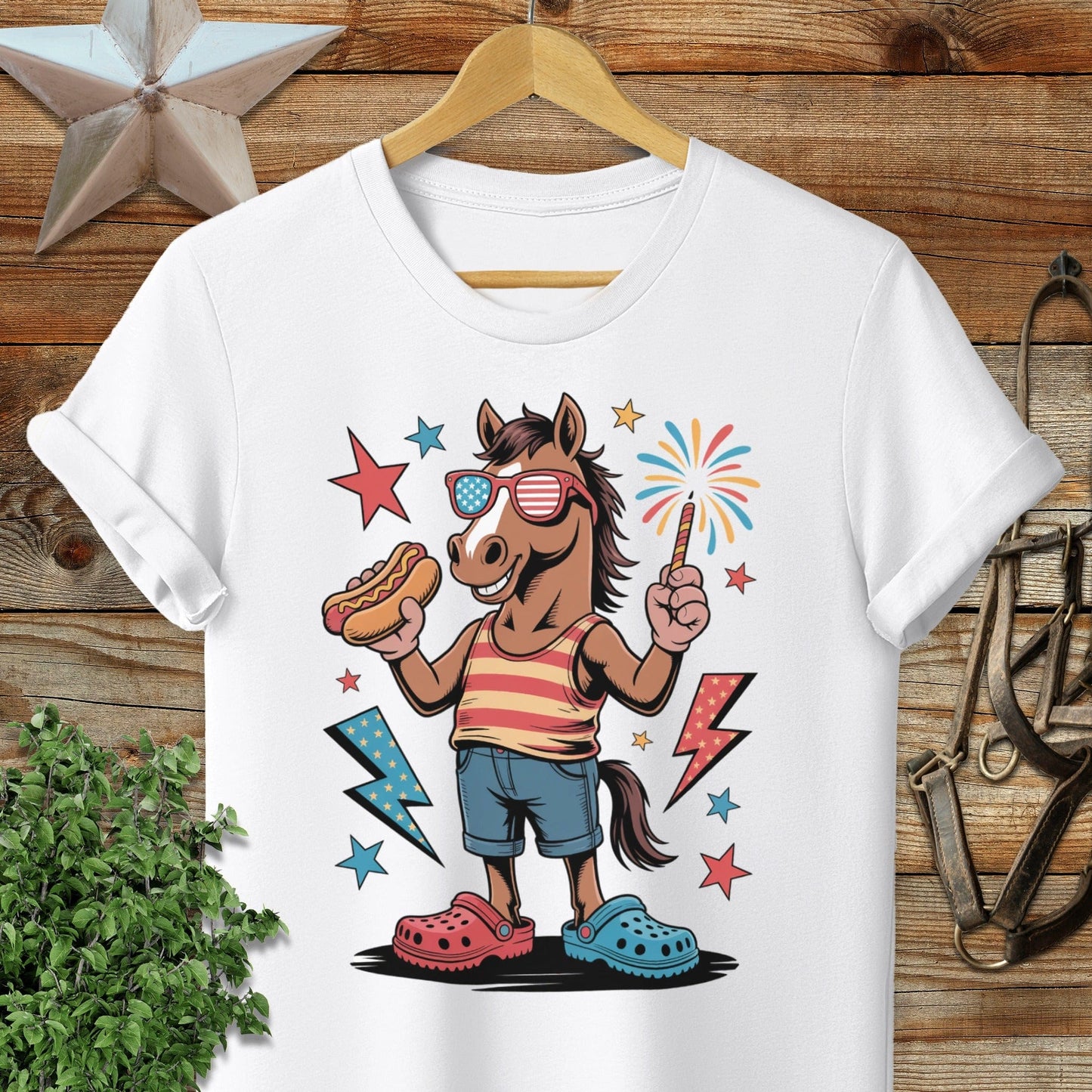 Festive 4th Horse Softstyle Tee