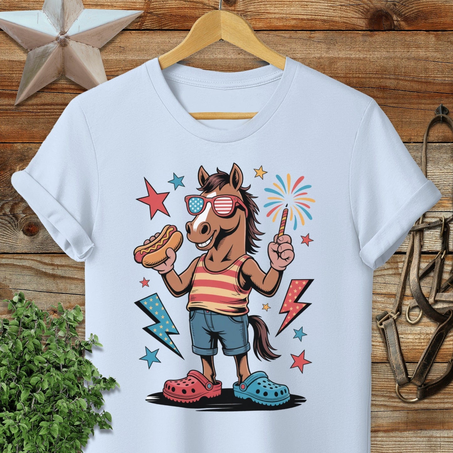 Festive 4th Horse Softstyle Tee
