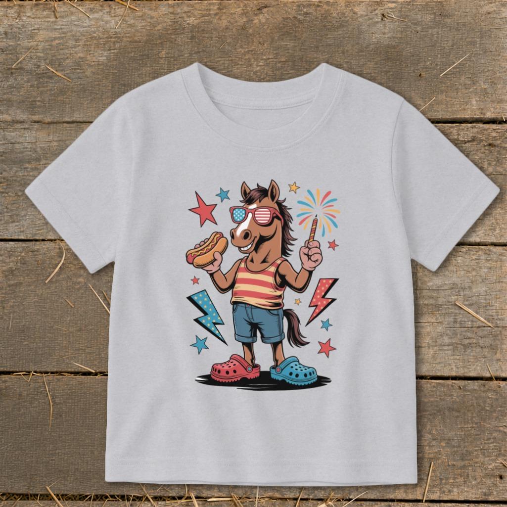 Festive 4th Horse Toddler Tee