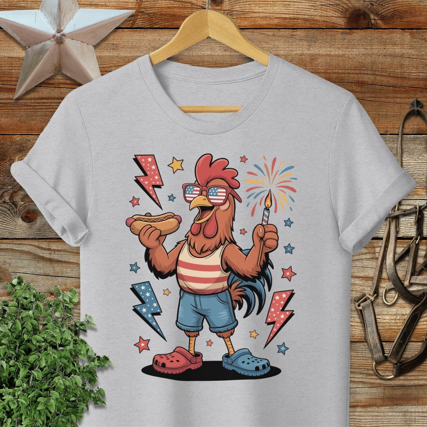 Festive 4th Rooster T-Shirt