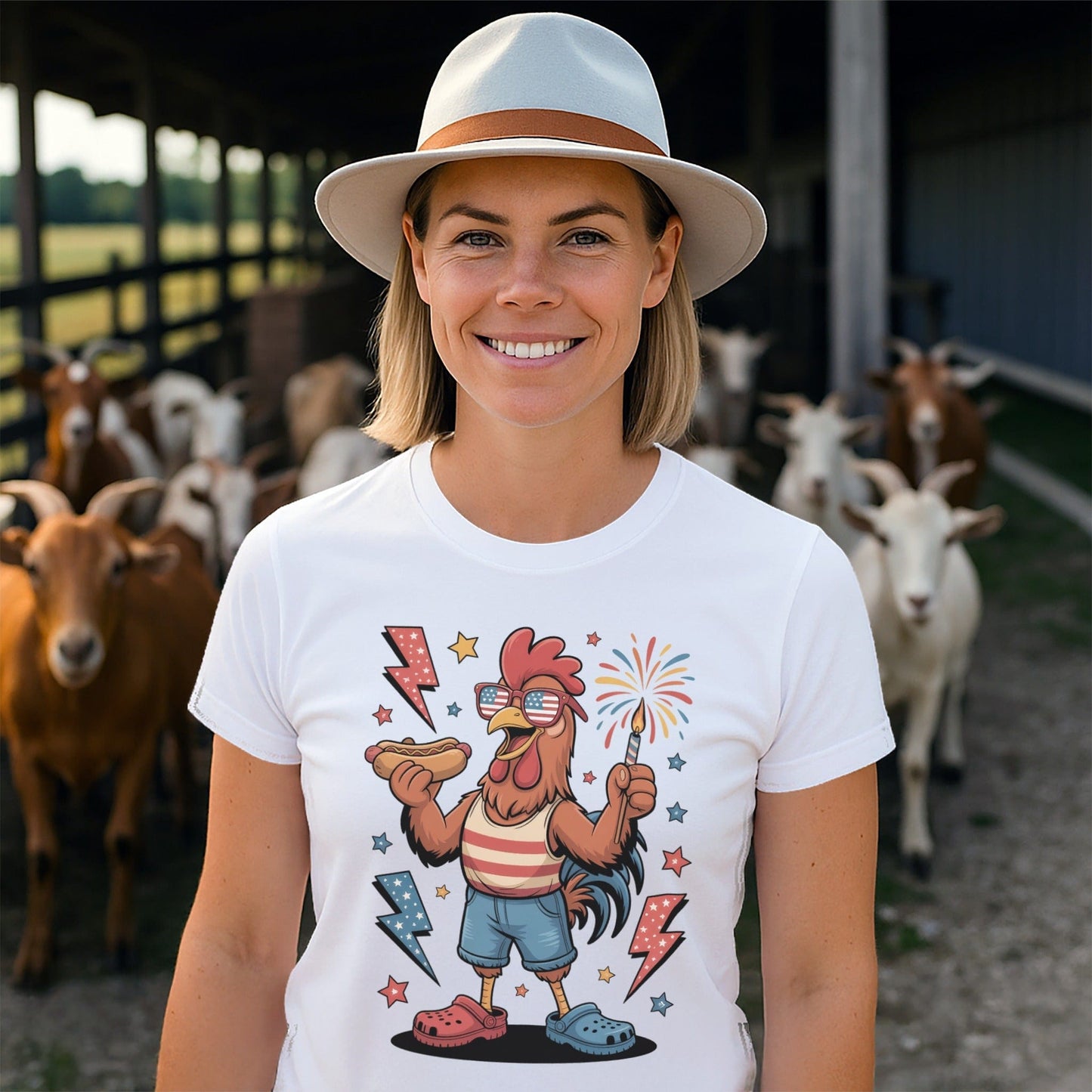 Festive 4th Rooster T-shirt