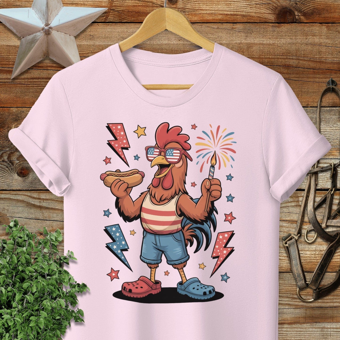 Festive 4th Rooster T-shirt