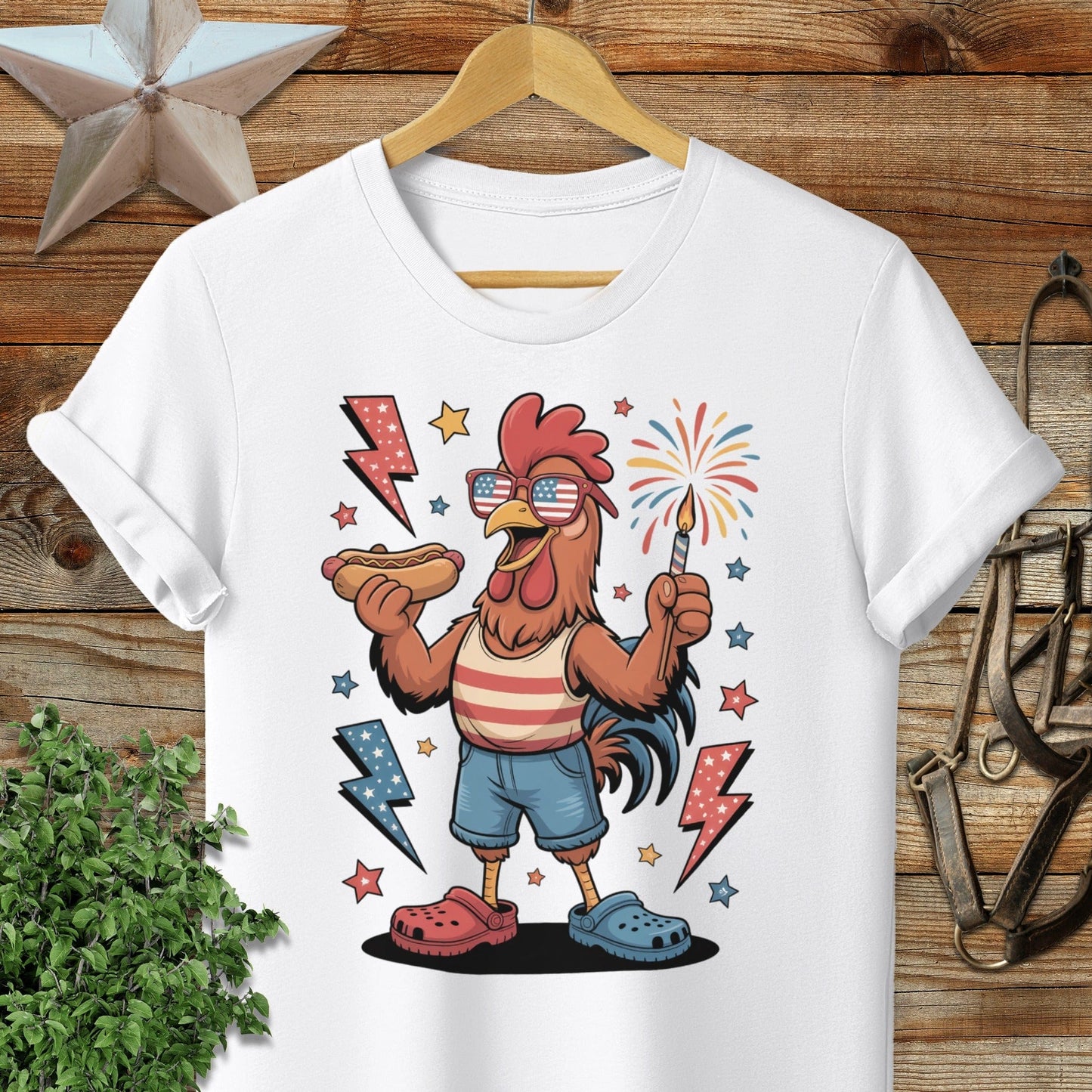 Festive 4th Rooster T-shirt