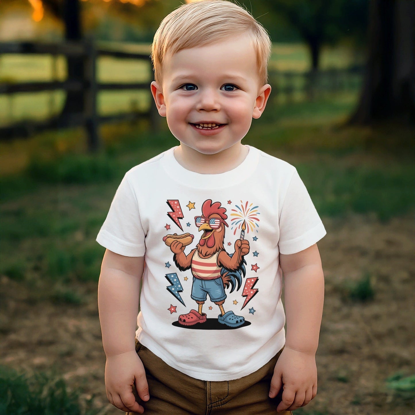 Festive 4th Rooster T-shirt (Toddler)