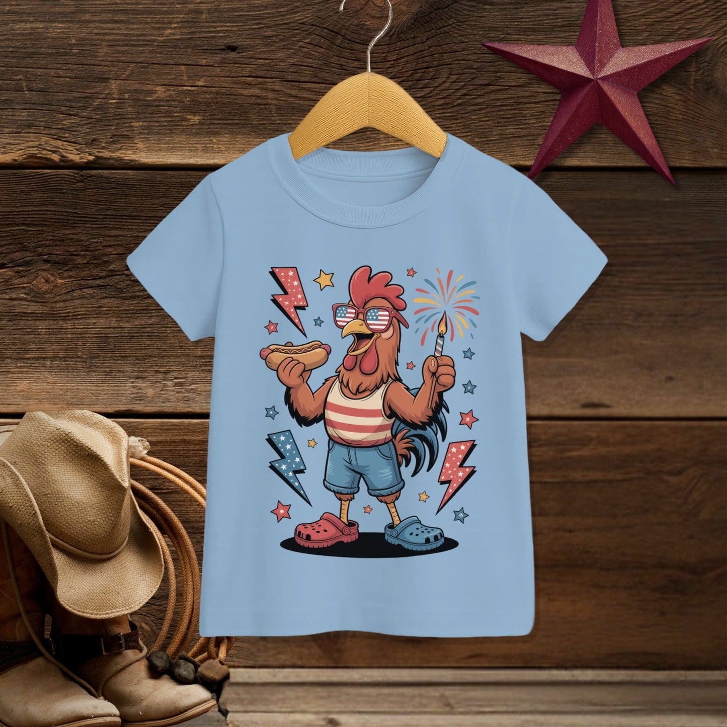 Festive 4th Rooster T-shirt (Toddler)
