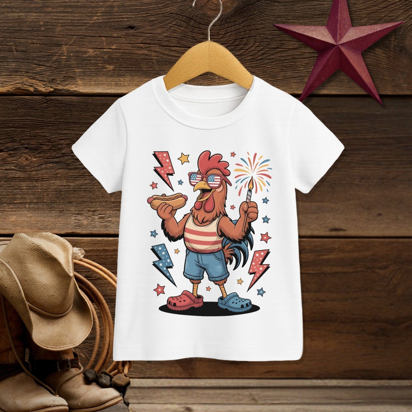 Festive 4th Rooster T-shirt (Toddler)