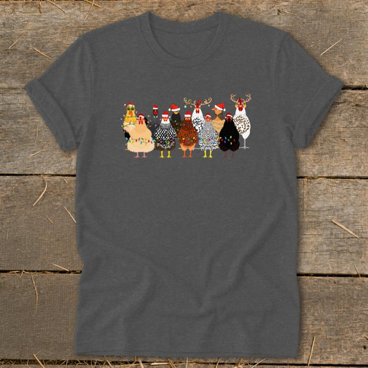 Festive Chickens Softstyle Tee - Dark Heather