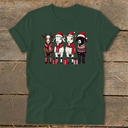 Festive Goats Softstyle Tee - Forest Green