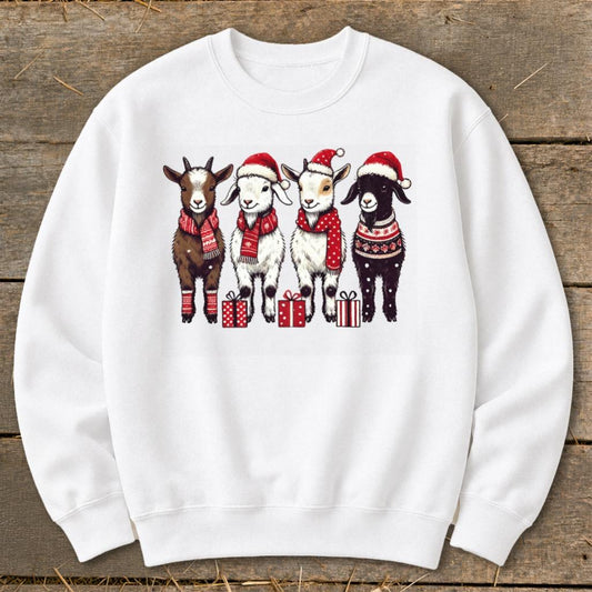 Festive Goats Sweatshirt - White