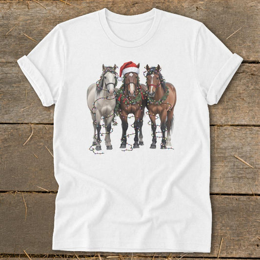 Festive Horses Softstyle Tee - White