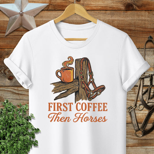 First Coffee Then Horses Softstyle Tee