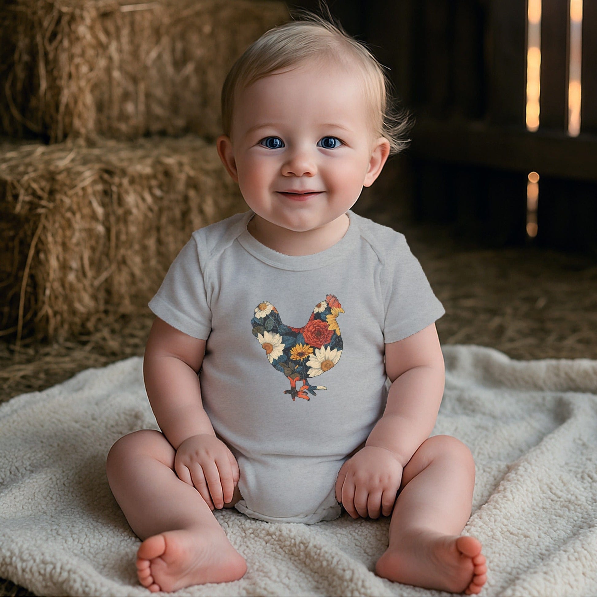 Floral Chicken Bodysuit (Baby)