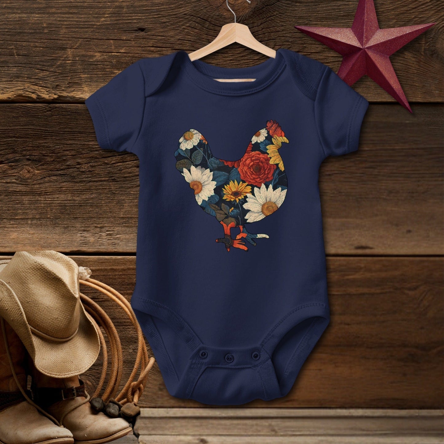 Floral Chicken Bodysuit (Baby)