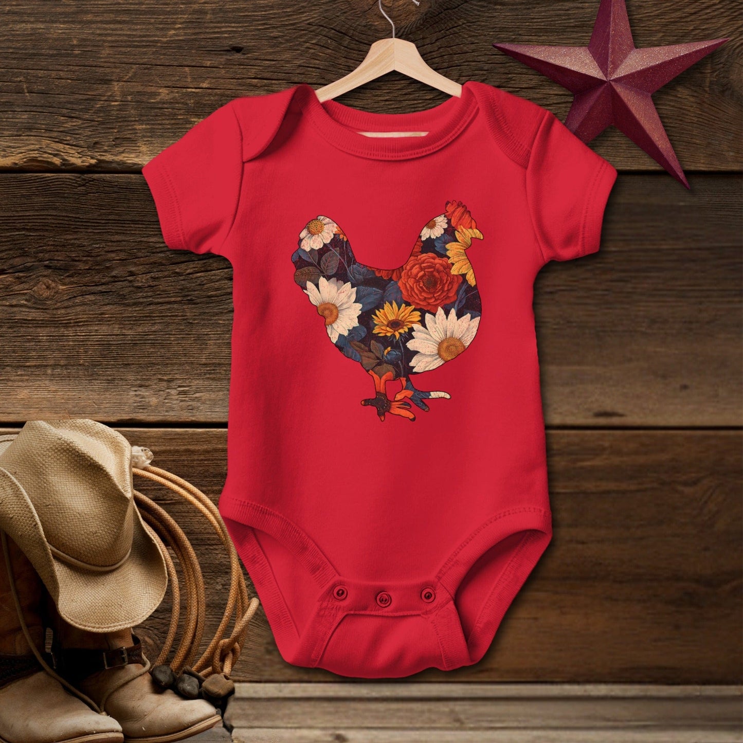 Floral Chicken Bodysuit (Baby)