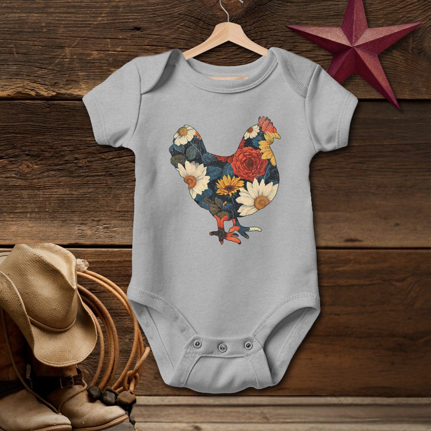 Floral Chicken Bodysuit (Baby)