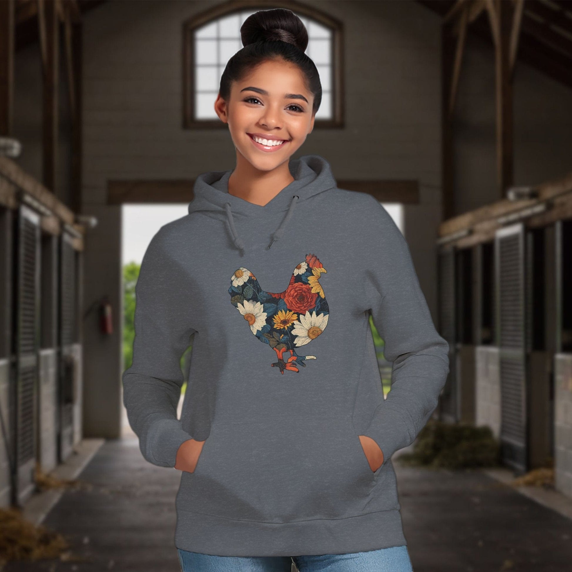 Floral Chicken Hoodie
