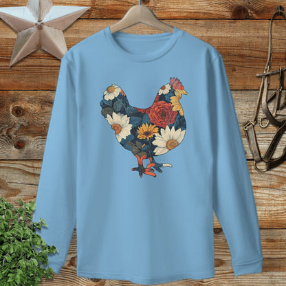 Floral Chicken Long Sleeve Tee