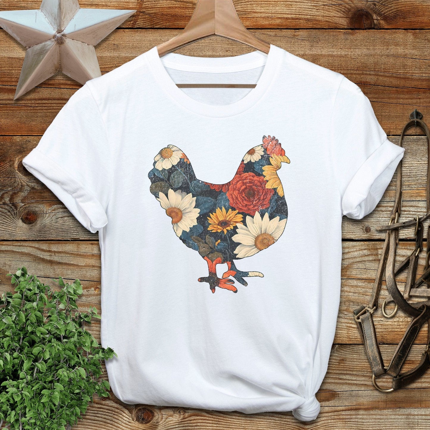 Floral Chicken Softstyle Tee