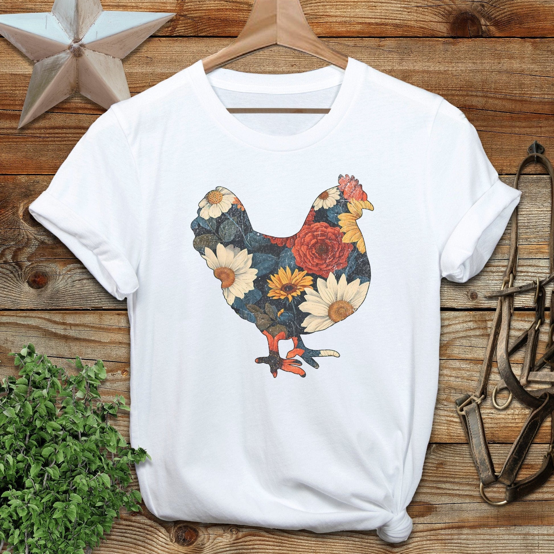 Floral Chicken Softstyle Tee