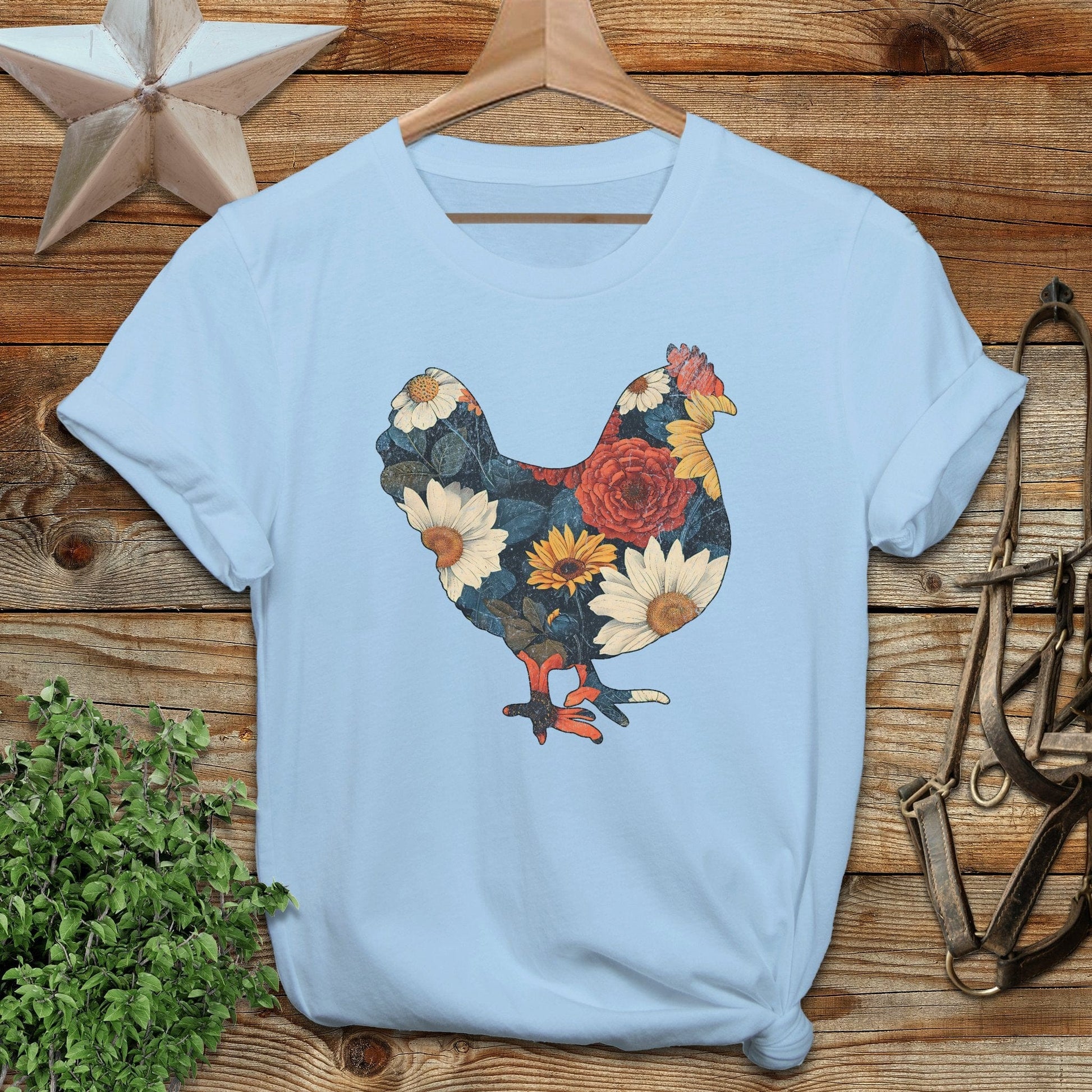 Floral Chicken Softstyle Tee